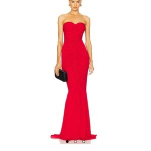 Norma Kamali Scarlet Strapless Gown